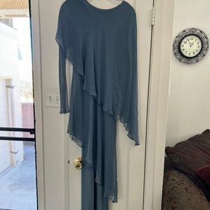 Custom made silk sheath dress with bias cut draping